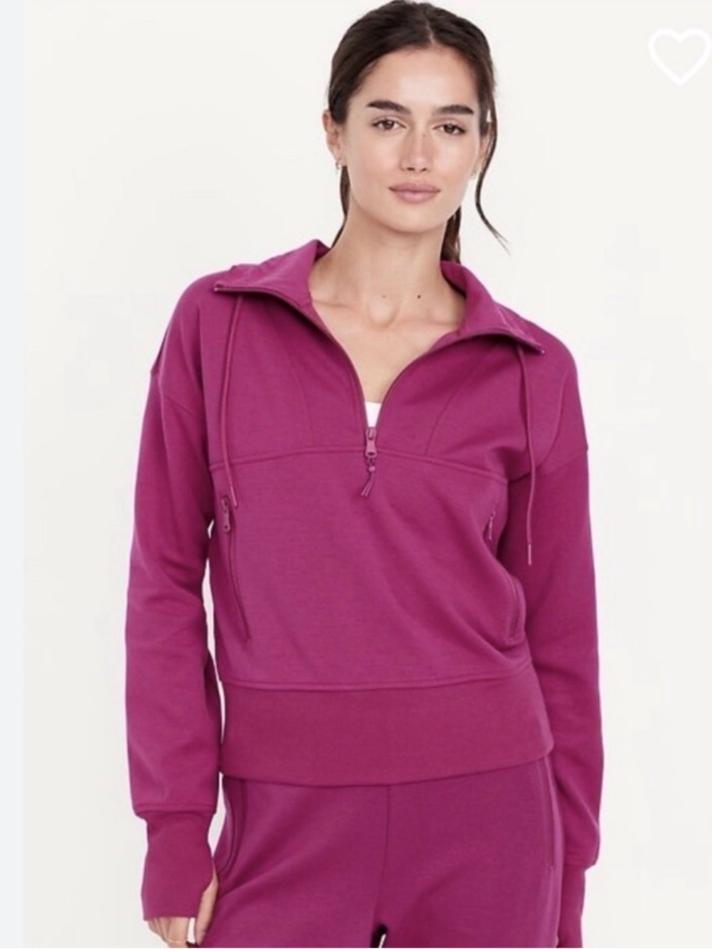 🌺🌺🌺3/25 Old Navy Dynamic Fleece Magenta Quarter-Zip Pullover